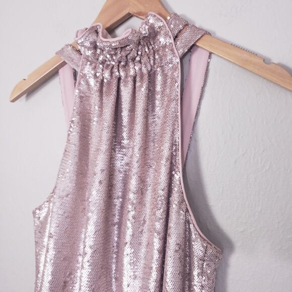 C/MEO Collective Illuminated Sequin Shimmer Mini Dress (Pink, Small) - Picture 6 of 16